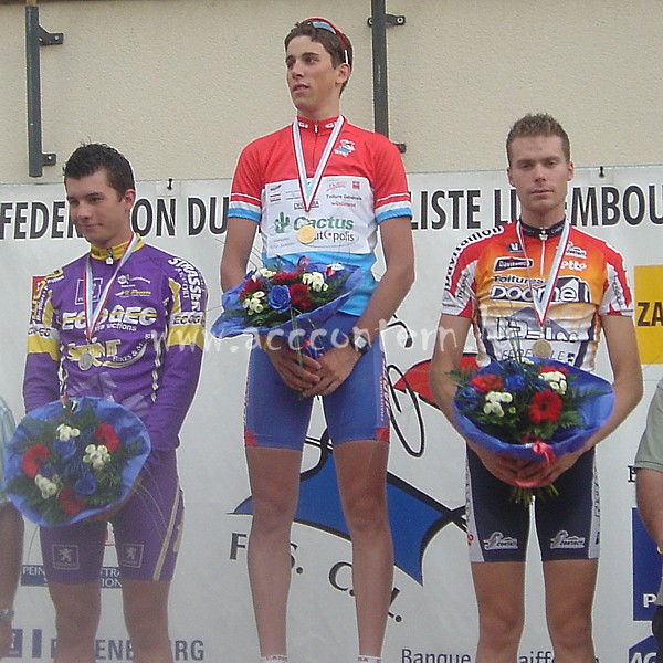 Podium bei den U23: Nick Clesen, Laurent Didier, Joe Kirch