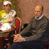 Bobby Julich and Bjarne Riis at the press-conference of Paris-Nice 2005