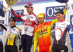 Podium in 2004 with David Meys (2nd), Bjorn Rondelez (winner), Emile Hekele and Pascal Triebel