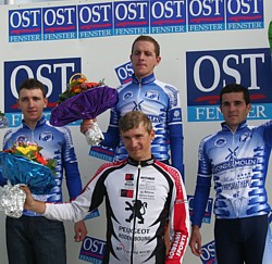 The podium of the 21st GP Ostfenster
