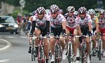 CSC an der Spitze des Feldes w�hrend der zweiten Etappe der Tour de Luxembourg 2008