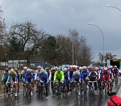 100 riders under dark clouds