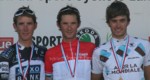 Le podium du championnat de Luxembourg sur route 2010: Andy Schleck, Frank Schleck, Ben Gastauer