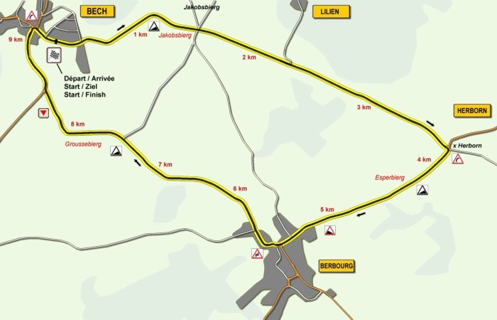 The course of the 92nd Grand-prix Franois Faber in Bech