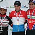 Le podium espoirs: Vincent Dias Dos Santos (deuxi�me), Pit Schlechter (vainqueur), Massimo Morabito (troisi�me)