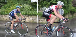 Two riders at the front